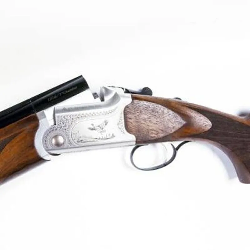 American Tactical Imports Cavalry SX Over/Under Shotgun 12 Gauge 3″ Chamber 28″ Barrel Automatic Ejectors Walnut Stock Engraved Nickel Receiver Blued Finish Barrels Vent Rib Brass Bead Sight ATIGKOF12SVE - Image 2