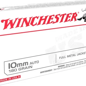 Winchester USA WHITE BOX 10mm Auto 180 grain Full Metal Jacket Centerfire Pistol Ammunition 500 RDS