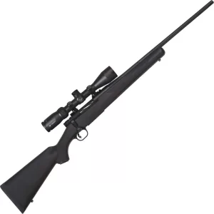 Mossberg Patriot Synthetic Combo .25-06 Rem Bolt Action Rifle 22″ Fluted Barrel 5 Rounds with Vortex Crossfire II 3-9x40mm Scope Black Synthetic Stock Matte Blued Finish