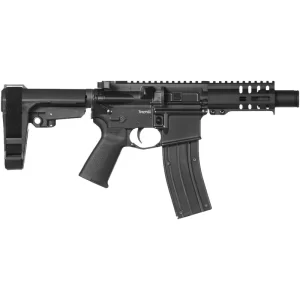 CMMG Banshee 300 Mk4 .22 LR AR Style Semi Auto Rimfire Pistol 4.5″ Barrel 25 Rounds RML4 M-LOK Handguard CMMG Micro/CQB RipBrace Graphite Black Finish