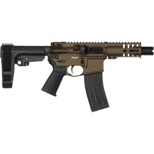 CMMG Banshee 300 Mk4 .22 LR AR Style Semi Auto Rimfire Pistol 4.5″ Barrel 25 Rounds RML4 M-LOK Handguard CMMG Micro/CQB RipBrace Midnight Bronze Finish