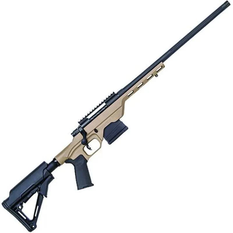 Mossberg MVP LC Bolt Action Rifle 6.5 Creedmoor 20″ Fluted Bull Barrel MDT LSS Light Chassis FDE Stock Matte Blued Finish