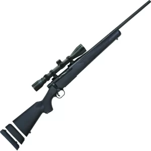 Mossberg Patriot Youth Super Bantam Scoped Combo 6.5 Creedmoor Bolt Action Rifle 20″ Fluted Barrel 4 Rounds with 3-9x40mm Scope Synthetic Stock Matte Blue Finish