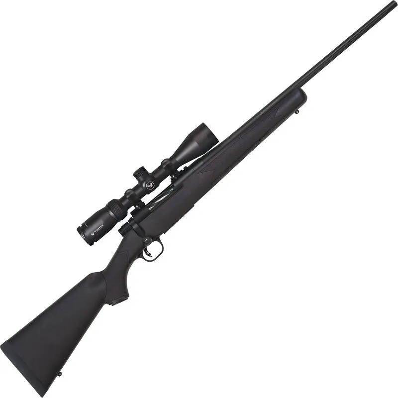 Mossberg Patriot Synthetic Combo 7mm-08 Rem Bolt Action Rifle 22″ Fluted Barrel 5 Rounds with Vortex Crossfire II 3-9x40mm Scope Black Synthetic Stock Matte Blued Finish