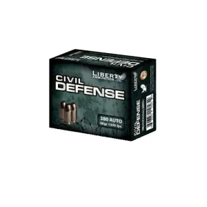 Liberty Ammunition Civil Defense .380 ACP 50 grain Hollow Point Brass Cased Centerfire Pistol Ammunition 500 RDS