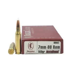 Nosler Trophy Grade 7mm-08 Remington 140 Grain Nosler AccuBond Brass Cased Centerfire Rifle Ammunition 500 RDS