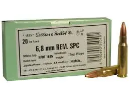 Sellier & Bellot Ammunition 6.8 Remington SPC 115 Grain Sierra MatchKing Hollow Point Boat Tail Box of 500 rounds