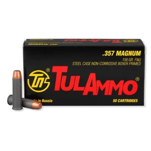 TulAmmo .357 Magnum, 158 Grain FMJ, 1000 Round Case TA357158