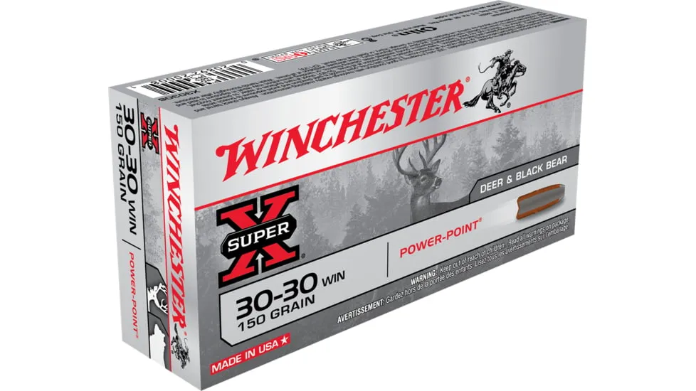 Winchester SUPER-X RIFLE .30-30 Winchester 150 grain Power-Point Brass Cased Centerfire Rifle Ammunition X30306 Caliber: 500 RDS