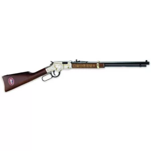 Henry Repeating Arms Golden Boy Eagle Scout Tribute Edition Model H004E2 Lever Action Rimfire Rifle .22 Long Rifle 20″ Octagon Barrel 16 Rounds American Walnut Stock Golden Finish with Engravings