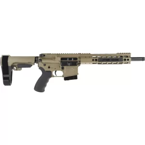 Alexander Arms P-50 Highlander .50 Beowulf AR-15 Semi Auto Pistol 12″ Barrel 7 Rounds Velocity Trigger Manticore Freefloat Handguard Adjustable SB Tactical Pistol Brace FDE Finish