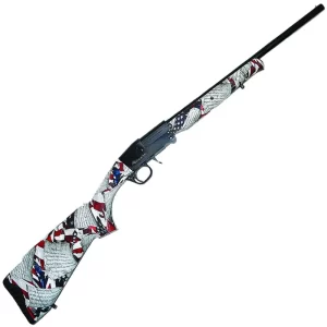 Midland Backpack US Constitution 20 Gauge Single Shot Break Action Shotgun 26″ Barrel 3″ Chamber 1 Round Foldable Design Constitution Camo Synthetic Stock Black Finish