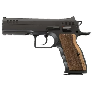 IFG/FT Italia Stock I Semi Auto Pistol .45 ACP 4.45″ Barrel 10 Rounds Fixed Sights Picatinny Accessory Rail Wood Grip Matte Black Finish