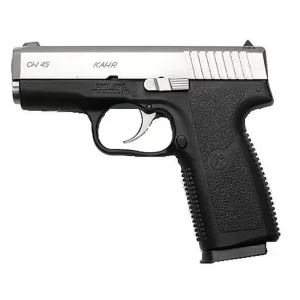 Kahr CW45 Semi Auto Handgun .45 ACP 3.64″ Barrel 6 Rounds White Bar Dot Sights Polymer Grip Frame Matte Stainless Slide CW4543