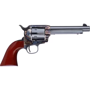 Taylor’s & Co Cattleman Standard Finish .357 Mag Single Action Revolver 5.5″ Barrel 6 Rounds Taylor Tuned Action Walnut Grips Case Hardened/Blued Finish