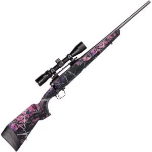 Savage 110 Apex Hunter XP Bolt Action Rifle .308 Winchester 20″ Barrel 4 Rounds DBM Vortex Crossfire II 3-9×40 Riflescope AccuTrigger Synthetic Stock Muddy Girl Camouflage Finish