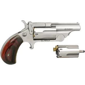 North American Arms Ranger II .22 LR/.22 WMR Break Open Mini Revolver 1.625″ Barrel 5 Rounds Rosewood Bird’s Head Grips Stainless Frame Finish
