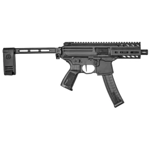 SIG Sauer MPX K 9mm Luger Semi Auto Pistol 4.5″ Barrel 30 Rounds Timney Trigger SIG PCB Pistol Stabilizing Brace Anodized Finish Matte Black