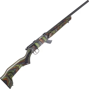Savage Mark II Minimalist .22 LR Bolt Action Rimfire Rifle 18″ Threaded Barrel 10 Rounds Green Minimalist Laminate Stock Black Finish