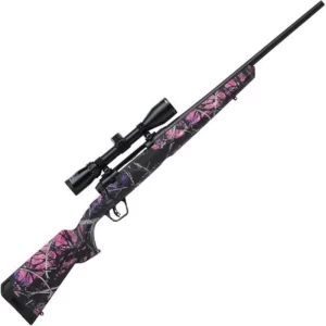 Savage Axis II XP Compact Package Bolt Action Rifle .243 Win 20″ Barrel 4 Rounds with 3-9×40 Scope Muddy Girl Synthetic Stock Matte Black Finish
