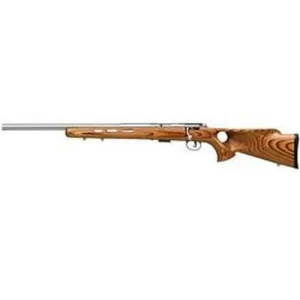 Savage 17 Series Model 93R17-BTV Left Handed Bolt Action Rimfire Rifle .17 HMR 21″ Barrel 5 Rounds Brown Laminated Vented Thumbhole Stock Stainless Steel Barrel 96210