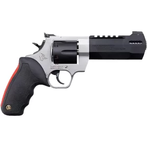 Taurus Raging Hunter .44 Mag DA/SA Revolver 5.125 ” Ported Barrel 6 Rounds Adjustable Rear Sight Picatinny Top Rail Rubber Grip Two Tone Stainless/Black