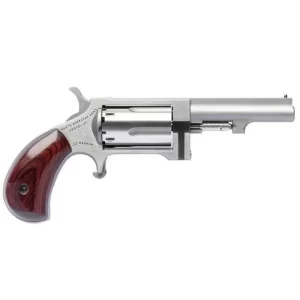 North American Arms Sidewinder Revolver .22 WMR 2.5″ Barrel 5 Rounds Wood Grips Stainless Frame and Finish