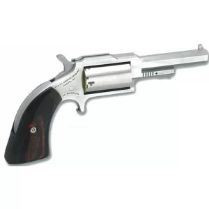 NAA Sheriff Single Action Revolver .22 WMR 2.5″ Barrel 5 Rounds Wood Grips Stainless Finish