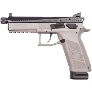 CZ-USA P-09 Urban Grey Suppressor Ready Semi Auto Pistol 9mm Luger 5.15″ Threaded Barrel 21 Rounds High Tritium Three-Dot Sights Urban Grey Polymer Frame
