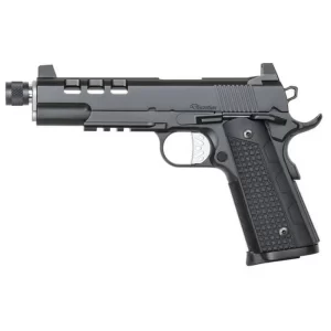 Dan Wesson 1911 Discretion Government Semi Auto Pistol .45 ACP 5.75″ Threaded Barrel 8 Rounds Suppressor Height Night Sights G-10 Grips Stainless Steel Frame Black Duty Finish