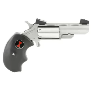 North American Arms Black Widow Derringer .22 Magnum 2″ Heavy Barrel 5 Rounds Oversized Rubber Grips Adjustable Sights NAA-BW-MA