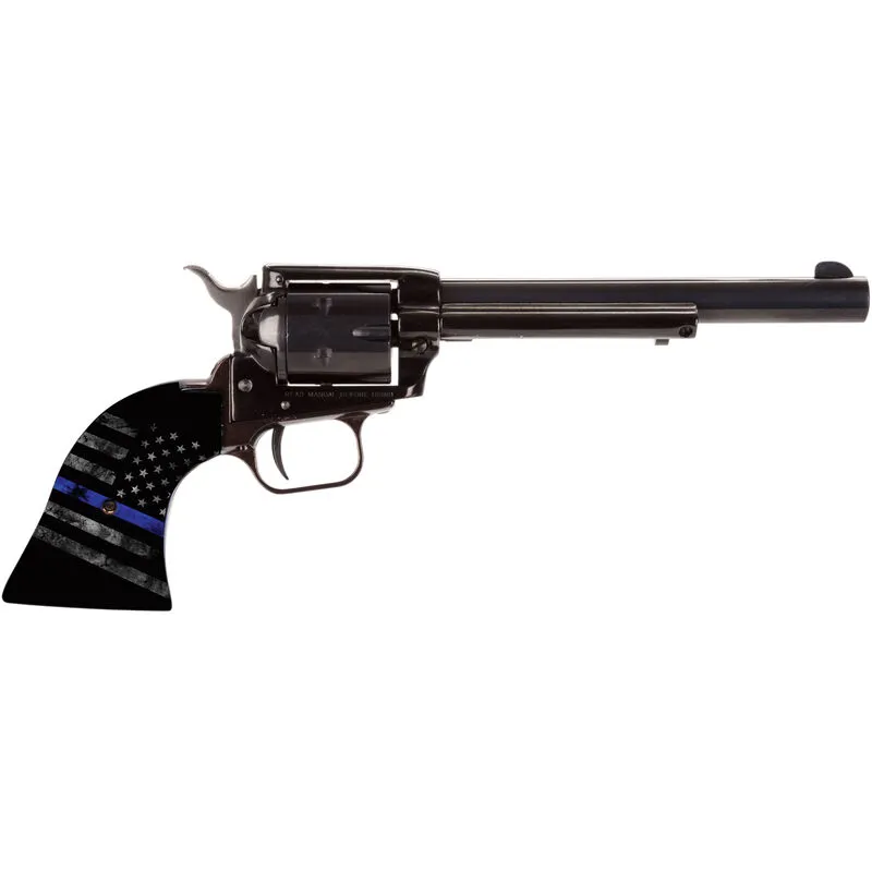 Heritage Manufacturing Rough Rider .22 LR Single Action Army Rimfire Revolver 6.5″ Barrel 6 Round Thin Blue Line Flag Grips Blued Finish