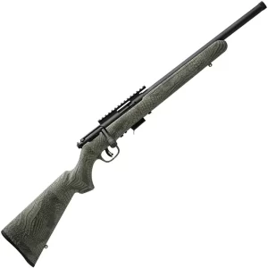 Savage 93 FV-SR .22 WMR Bolt Action Rimfire Rifle 16.5″ Heavy Threaded Barrel 5 Rounds with Scope Rail Gator Camo Synthetic Stock Black Finish
