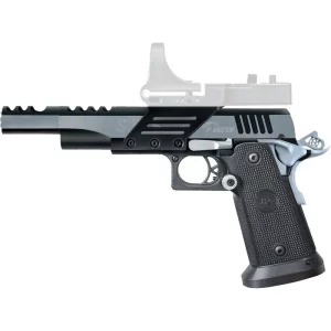 Metro Arms SPS Vista Long Semi Auto Handgun .38 Super 5.5″ Barrel 21 Rounds 4140 Steel Frame Black Chrome Finish with Scope Mount Polymer Grips Black SPVL38SBC